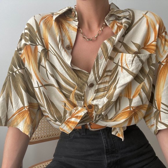 Hawaiian Print Button Down Shirts